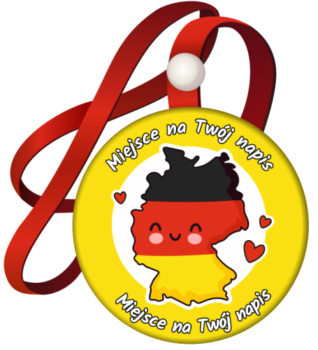 Medal na tasiemce: "Język niemiecki" - wzór 7 + twoje napisy