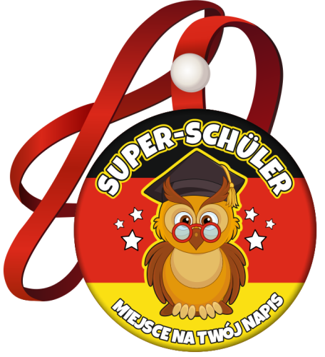 Medal na tasiemce: "Język niemiecki" - wzór 6 + twój napis