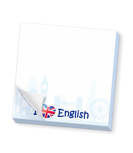 Blok karteczek - J. ANGIELSKI - wzór 5 (50 kartek, 76x76mm)