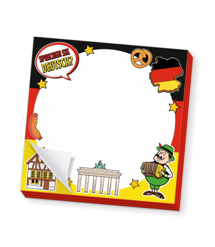 Blok karteczek - J. NIEMIECKI - wzór 2 (50 kartek, 76x76mm)