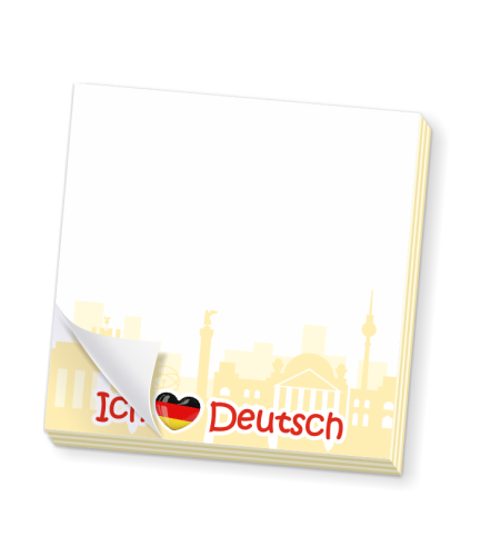 Blok karteczek - J. NIEMIECKI - wzór 1 (50 kartek, 76x76mm)