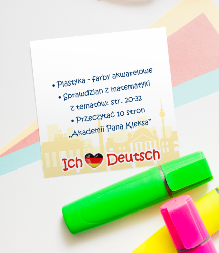 Blok karteczek - J. NIEMIECKI - wzór 1 (50 kartek, 76x76mm)