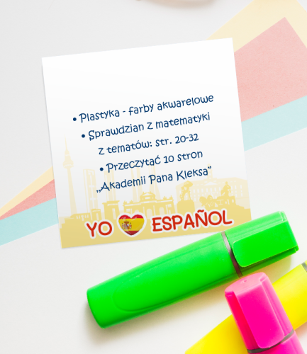 Blok karteczek - J. HISZPAŃSKI - wzór 2 (50 kartek, 76x76mm)