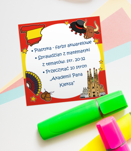 Blok karteczek - J. HISZPAŃSKI - wzór 1 (50 kartek, 76x76mm)