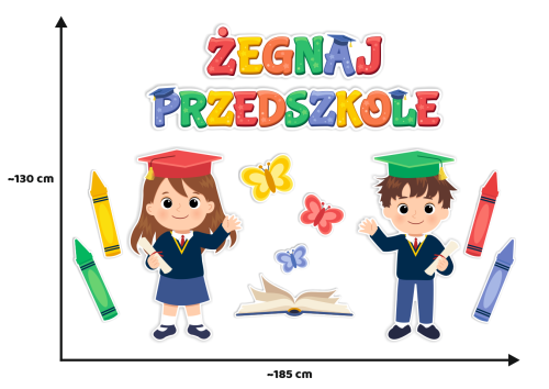 Dekoracja - Żegnaj Przedszkole - wzór 1 (rozmiar XXL)