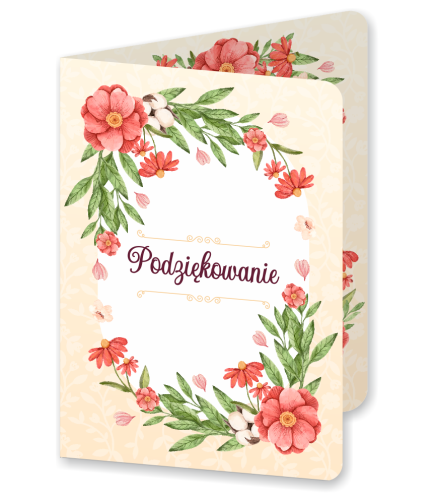 Dyplom: Podziękowanie - wzór 9 (składany,  format A5)