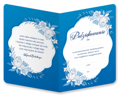 Dyplom: Podziękowanie - wzór 8 (składany, format A5)