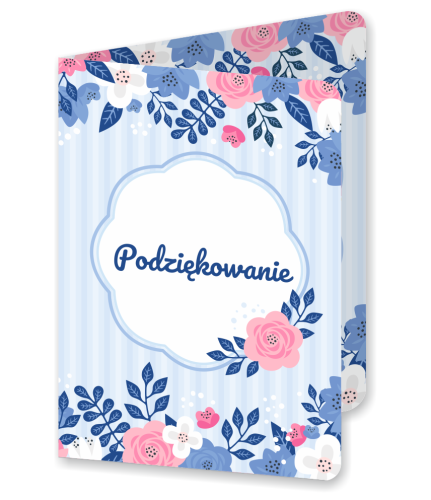 Dyplom: Podziękowanie - wzór 7 (składany, format A5)