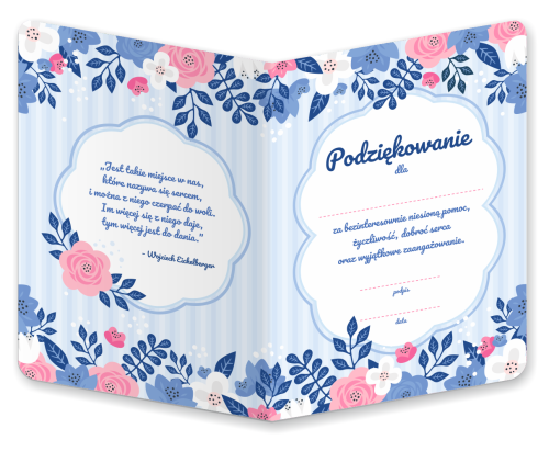 Dyplom: Podziękowanie - wzór 7 (składany, format A5)