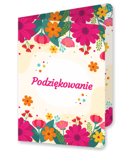 Dyplom: Podziękowanie - wzór 6 (składany, format A5)