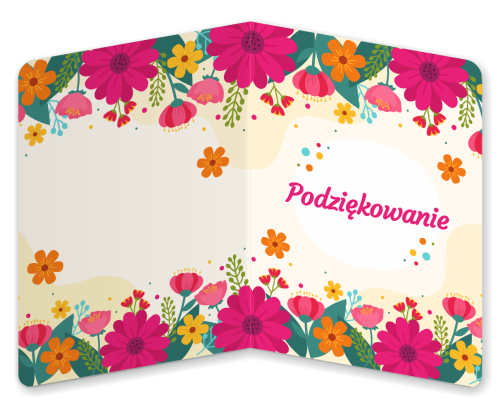 Dyplom: Podziękowanie - wzór 6 (składany, format A5)