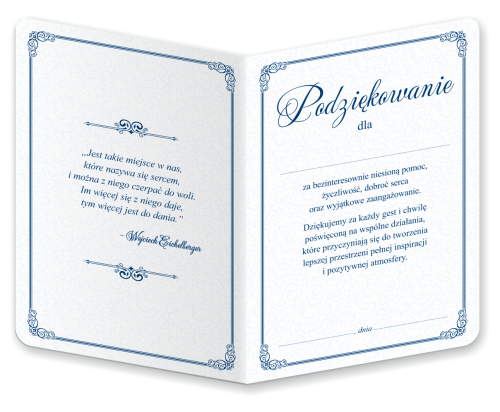 Dyplom: Podziękowanie - wzór 5 (składany, format A5)