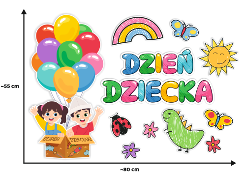 Dekoracja Dzień Dziecka - wzór 2 (~A3, jednostronna)