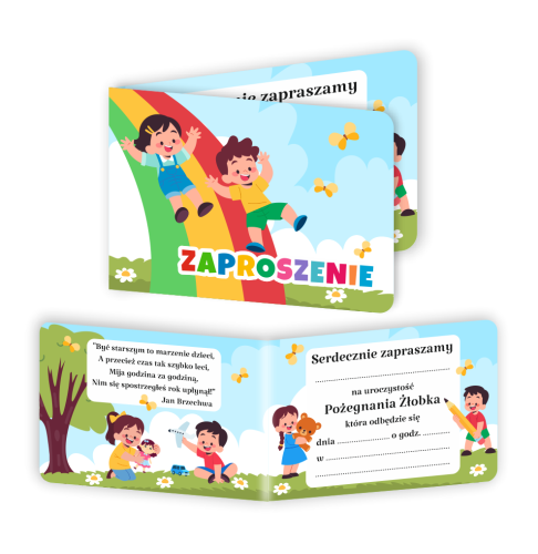 Zaproszenie: Pożegnanie Żłobka - wzór 1 (składane, format A6)