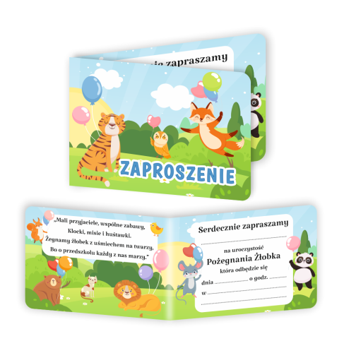 Zaproszenie: Pożegnanie Żłobka - wzór 2 (składane, format A6)