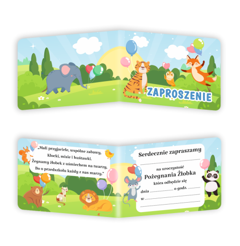 Zaproszenie: Pożegnanie Żłobka - wzór 2 (składane, format A6)