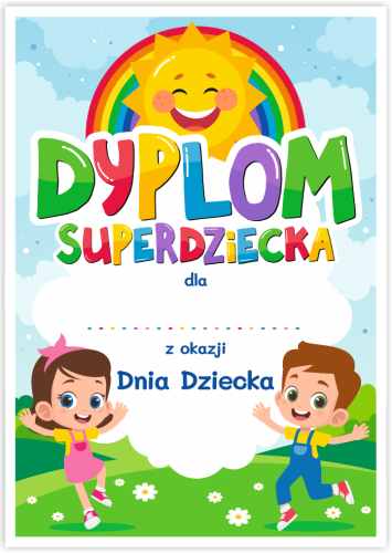 Dyplom: Dzień Dziecka - wzór 3 (format A5)