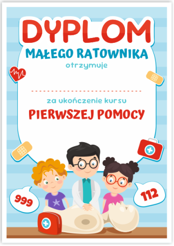 Dyplom: Małego Ratownika - PIERWSZA POMOC - wzór 2 (format A5)