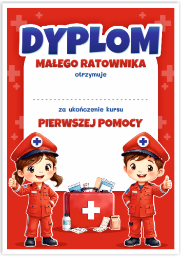Dyplom: Małego Ratownika - PIERWSZA POMOC - wzór 3 (format A5)