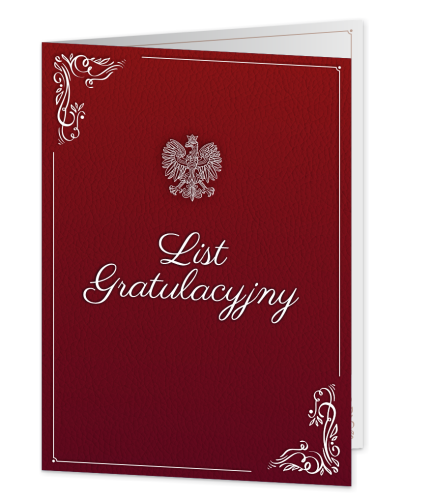 Dyplom: List Gratulacyjny - wzór 2 (składany, format A4+)