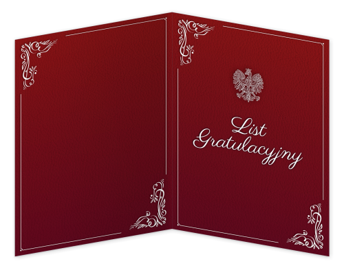 Dyplom: List Gratulacyjny - wzór 2 (składany, format A4+)