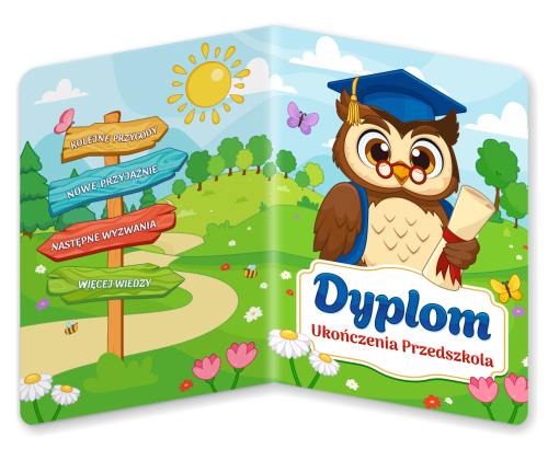 Dyplom: Ukończenia Przedszkola - wzór 6 (składany, format A5)