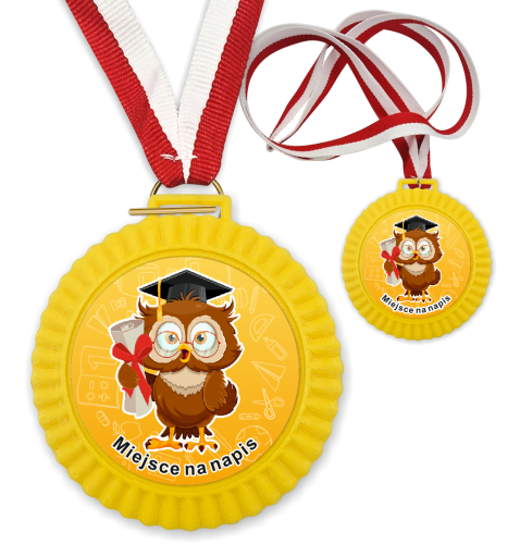 Medal 3D - ROWEROWY - ZA UDZIAŁ - wzór 17 (+ tasiemka, + własny napis)