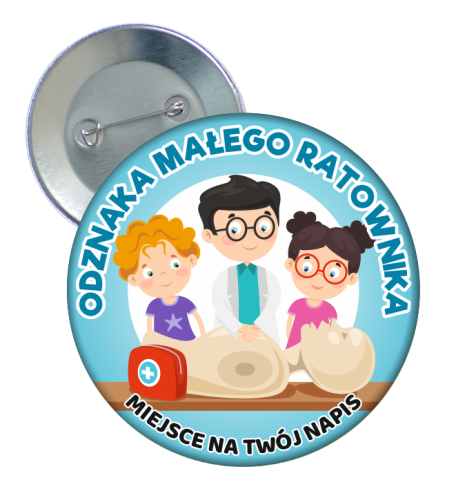 Przypinka "Odznaka Małego Ratownika" - wzór 2 + twój napis