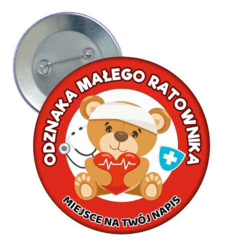 Przypinka "Odznaka Małego Ratownika" - wzór 3 + twój napis