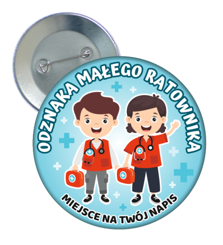 Przypinka "Odznaka Małego Ratownika" - wzór 4 + twój napis