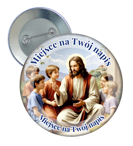 Przypinka: Religijna (wzór 8) + twoje napisy