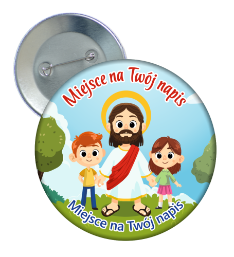 Przypinka: Religijna (wzór 6) + twoje napisy