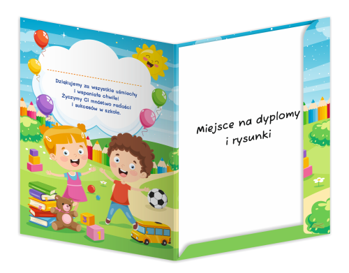 Teczka: Pamiątka ukończenia przedszkola - wzór 1 (format A4+)