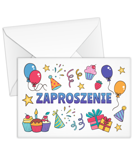 Koperta - ZAPROSZENIE - wzór 18 (biała, format C6)