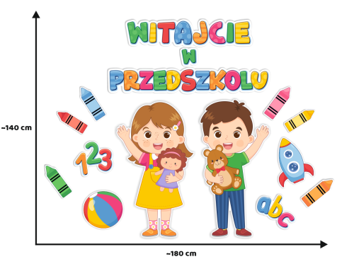 Dekoracja - Witajcie w Przedszkolu - wzór 2 (rozmiar XXL)