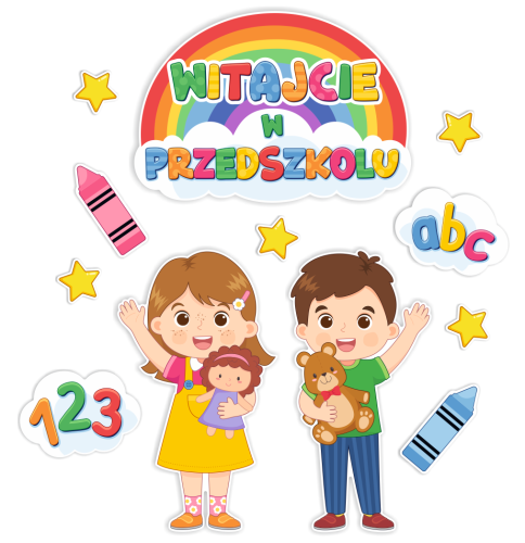 Dekoracja - WITAJCIE W PRZEDSZKOLU - wzór 3 (~A3, dwustronna)