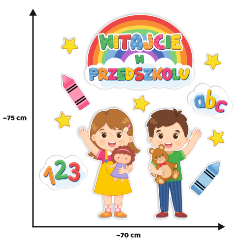 Dekoracja - WITAJCIE W PRZEDSZKOLU - wzór 3 (~A3, dwustronna)