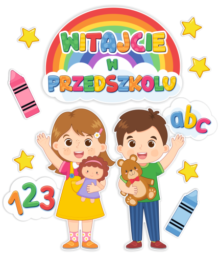 Dekoracja - WITAJCIE W PRZEDSZKOLU - wzór 3 (~A3, dwustronna)