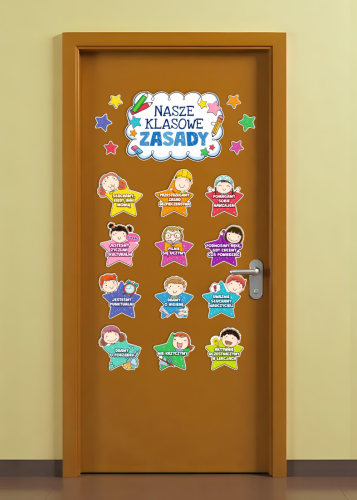 Dekoracja - Nasze klasowe zasady - wzór 1 (~A3, jednostronna)