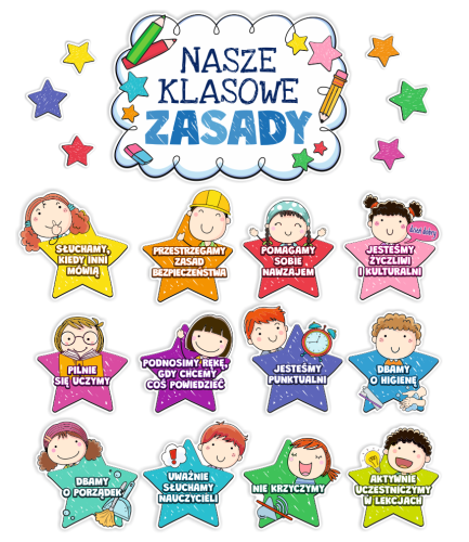 Dekoracja - Nasze klasowe zasady - wzór 1 (~A3, jednostronna)