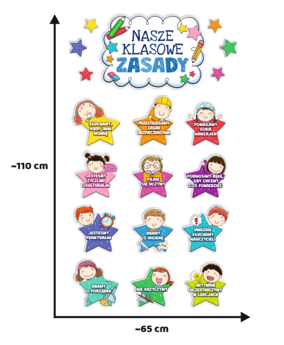 Dekoracja - Nasze klasowe zasady - wzór 1 (~A3, jednostronna)