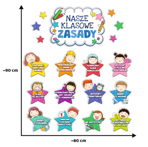 Dekoracja - Nasze klasowe zasady - wzór 1 (~A3, jednostronna)