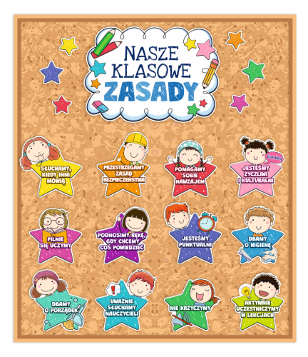 Dekoracja - Nasze klasowe zasady - wzór 1 (~A3, jednostronna)