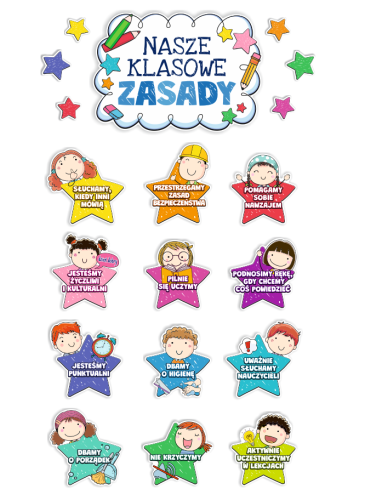Dekoracja - Nasze klasowe zasady - wzór 1 (~A3, jednostronna)