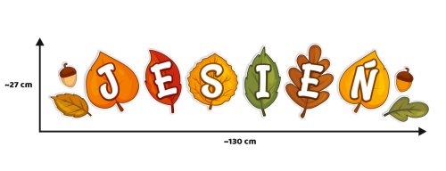 Dekoracja jesienna na okna "Liście - JESIEŃ" (dwustronna)