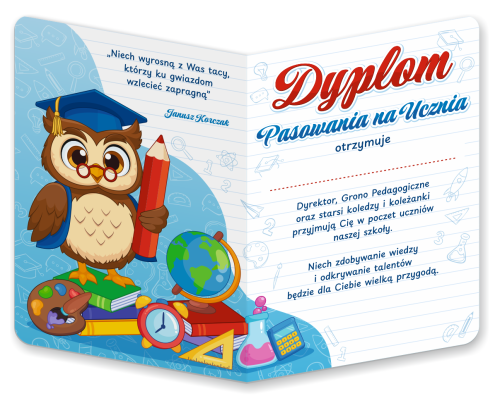 Dyplom: Pasowanie na Ucznia - wzór 2 (składany, format A5)