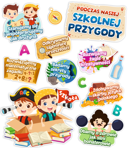 Dekoracja na gazetkę - Nasza szkolna przygoda (~A3, jednostronna)