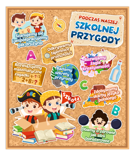 Dekoracja na gazetkę - Nasza szkolna przygoda (~A3, jednostronna)