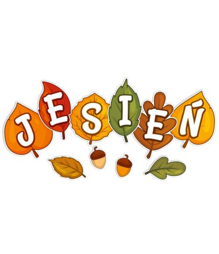 Dekoracja jesienna na okna "Liście - JESIEŃ" (dwustronna)
