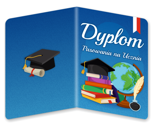 Dyplom: Pasowanie na Ucznia - wzór 3 (składany, format A5)